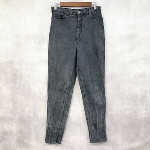 VTG 80s Pulse Bareback Jeans Womens 26x30 Washed Black Acid Wash Retro High Rise